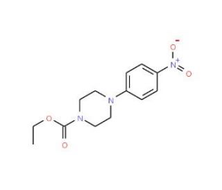 Ethyl 4-(4-nitrophenyl)tetrahydro-1(2H)-pyrazinecarboxylate (CAS 16154-60-2) - chemical structure image