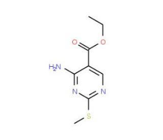 ethyl 4-amino-2-(methylthio)pyrimidine-5-carboxylate (CAS 776-53-4) - chemical structure image