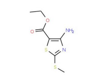 Ethyl 4-amino-2-(methylthio)thiazole-5-carboxylate (CAS 39736-29-3) - chemical structure image
