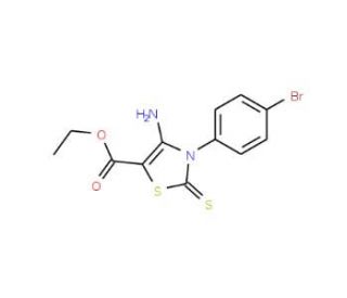 Ethyl 4-amino-3-(4-bromophenyl)-2-thioxo-2,3-dihydro-1,3-thiazole-5-carboxylate - chemical structure image