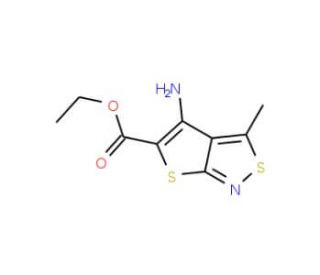 Ethyl 4-amino-3-methylthieno[2,3-c]isothiazole-5-carboxylate (CAS 82000-54-2) - chemical structure image