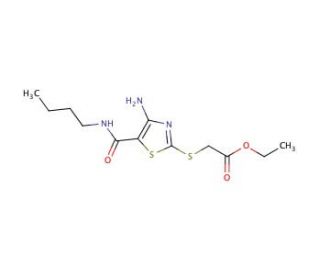 Ethyl ({4-amino-5-[(butylamino)carbonyl]-1,3-thiazol-2-yl}thio)acetate - chemical structure image