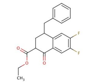 ethyl 4-benzyl-6,7-difluoro-1-oxo-1,2,3,4-tetrahydronaphthalene-2-carboxylate - chemical structure image