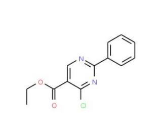 Ethyl 4-chloro-2-phenyl-5-pyrimidinecarboxylate (CAS 24755-82-6) - chemical structure image