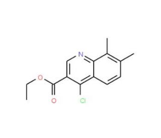 Ethyl 4-chloro-7,8-dimethylquinoline-3-carboxylate (CAS 56824-88-5) - chemical structure image