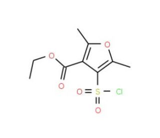 Ethyl 4-(chlorosulphonyl)-2,5-dimethyl-3-furoate (CAS 306936-34-5) - chemical structure image