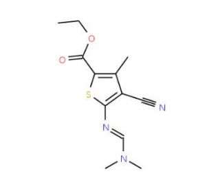 ethyl 4-cyano-5-{[(1E)-(dimethylamino)methylene]amino}-3-methylthiophene-2-carboxylate - chemical structure image