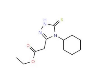 ethyl (4-cyclohexyl-5-mercapto-4H-1,2,4-triazol-3-yl)acetate - chemical structure image
