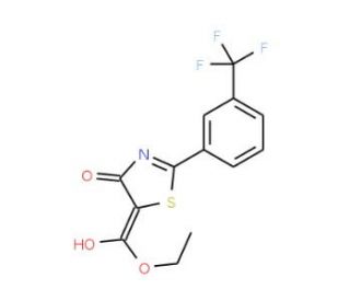 Ethyl 4-hydroxy-2-[3-(trifluoromethyl)phenyl]-1,3-thiazole-5-carboxylate (CAS 240800-53-7) - chemical structure image