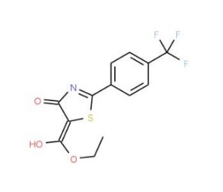 Ethyl 4-hydroxy-2-[4-(trifluoromethyl)phenyl]thiazole-5-carboxylate (CAS 227199-08-8) - chemical structure image
