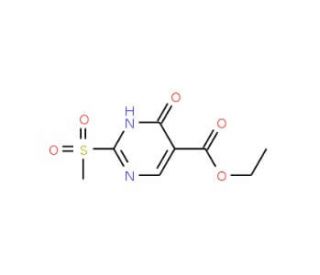 Ethyl 4-hydroxy-2-(methylsulfonyl)pyrimidine-5-carboxylate (CAS 1073372-19-6) - chemical structure image