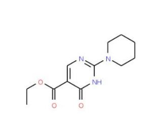 Ethyl 4-hydroxy-2-(piperidin-1-yl)pyrimidine-5-carboxylate (CAS 25693-43-0) - chemical structure image