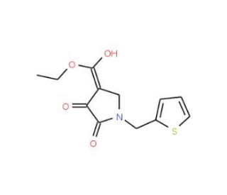 Ethyl 4-hydroxy-5-oxo-1-(2-thienylmethyl)-2,5-dihydro-1H-pyrrole-3-carboxylate (CAS 131436-78-7) - chemical structure image