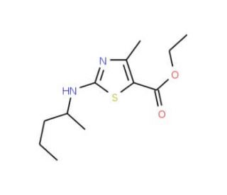 ethyl 4-methyl-2-[(1-methylbutyl)amino]-1,3-thiazole-5-carboxylate - chemical structure image