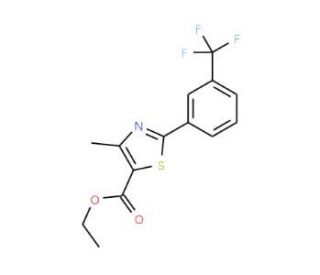 Ethyl 4-methyl-2-[3-(trifluoromethyl)phenyl]-1,3-thiazole-5-carboxylate (CAS 144061-14-3) - chemical structure image