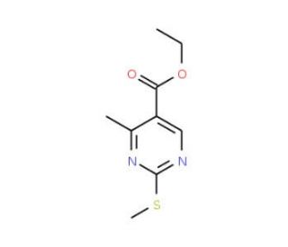 Ethyl 4-methyl-2-(methylthio)pyrimidine-5-carboxylate (CAS 7234-25-5) - chemical structure image