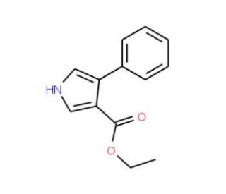 Ethyl 4-phenylpyrrole-3-carboxylate (CAS 64276-62-6) - chemical structure image