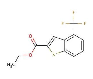 Ethyl 4-(trifluoromethyl)benzo[b]thiophene-2-carboxylate (CAS 146137-87-3) - chemical structure image