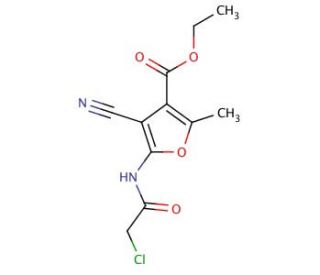 ethyl 5-[(chloroacetyl)amino]-4-cyano-2-methyl-3-furoate - chemical structure image