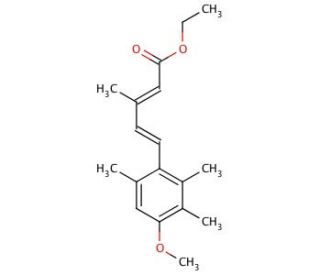 Ethyl-5-(4-methoxy-2,3,6-trimethylphenyl)-3-methyl-2,4-pentadienoate (CAS 167637-41-4) - chemical structure image