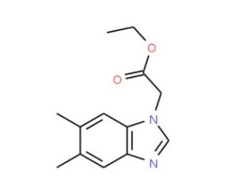 Ethyl 5,6-dimethyl-1H-benzimidazole-1-acetate (CAS 199189-67-8) - chemical structure image