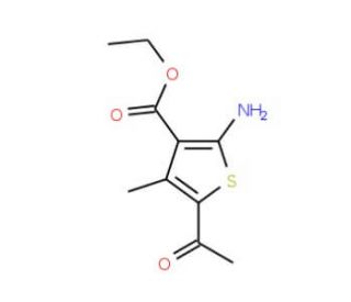 Ethyl 5-acetyl-2-amino-4-methylthiophene-3-carboxylate (CAS 57773-41-8) - chemical structure image