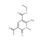 ethyl 5-acetyl-6-hydroxy-2-imino-1-methyl-1,2-dihydropyridine-3-carboxylate - chemical structure image