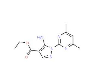 ethyl 5-amino-1-(4,6-dimethylpyrimidin-2-yl)-1H-pyrazole-4-carboxylate (CAS 91644-39-2) - chemical structure image