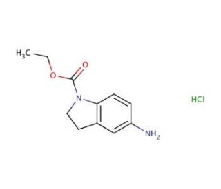 ethyl 5-amino-2,3-dihydro-1H-indole-1-carboxylate hydrochloride - chemical structure image