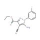 Ethyl 5-amino-4-cyano-1-(3-fluorophenyl)pyrazole-3-carboxylate (CAS 1150164-17-2) - chemical structure image