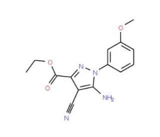 Ethyl 5-amino-4-cyano-1-(3-methoxyphenyl)pyrazole-3-carboxylate (CAS 1150164-14-9) - chemical structure image