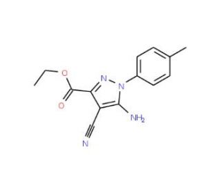 Ethyl 5-amino-4-cyano-1-p-tolylpyrazole-3-carboxylate (CAS 152992-58-0) - chemical structure image