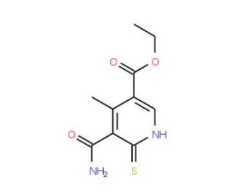Ethyl 5-(aminocarbonyl)-4-methyl-6-thioxo-1,6-dihydro-3-pyridinecarboxylate - chemical structure image