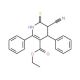 Ethyl 5-cyano-2,4-diphenyl-6-thioxo-1,4,5,6-tetrahydro-3-pyridinecarboxylate 的分子结构, CAS编号: 105199-50-6 Ethyl 5-cyano-2,4-diphenyl-6-thioxo-1,4,5,6-tetrahydro-3-pyridinecarboxylate (CAS 105199-50-6) - chemical structure image