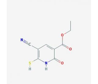 ethyl 5-cyano-6-mercapto-2-oxo-1,2-dihydropyridine-3-carboxylate (CAS 233767-85-6) - chemical structure image