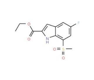Ethyl 5-fluoro-7-(methylsulfonyl)-1H-indole-2-carboxylate - chemical structure image