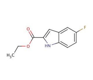 Ethyl 5-fluoroindole-2-carboxylate (CAS 348-36-7) - chemical structure image