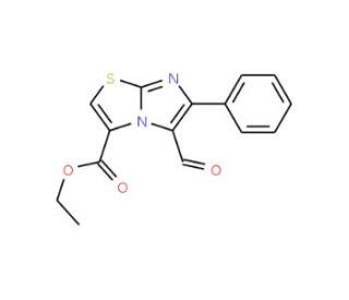 Ethyl 5-formyl-6-phenylimidazo-[2,1-b][1,3]thiazole-3-carboxylate - chemical structure image