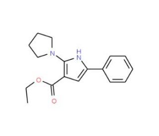 Ethyl 5-phenyl-2-(1-pyrrolidinyl)-1H-pyrrole-3-carboxylate - chemical structure image