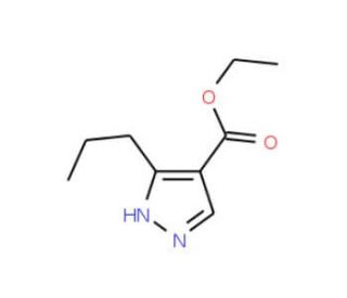 Ethyl 5-propyl-1H-pyrazole-4-carboxylate (CAS 123374-28-7) - chemical structure image