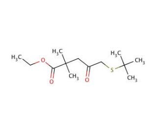 Ethyl 5-tert-Butylthio-2,2-dimethyl-4-oxopentanoate (CAS 136558-13-9) - chemical structure image