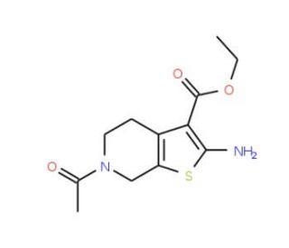 ethyl 6-acetyl-2-amino-4,5,6,7-tetrahydrothieno[2,3-c]pyridine-3-carboxylate (CAS 24237-43-2) - chemical structure image