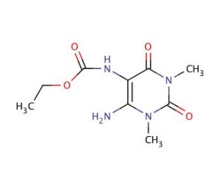 Ethyl (6-amino-1,2,3,4-tetrahydro-1,3-dimethyl-2,4-dioxo-5-pyrimidinyl)carbamate (CAS 49810-21-1) - chemical structure image