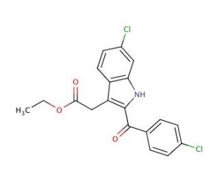 Ethyl 6-chloro-2-(4-chlorobenzoyl)indol-3-acetic acid (CAS 231294-93-2) - chemical structure image