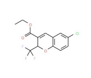 Ethyl 6-chloro-2-(trifluoromethyl)-2H-chromene-3-carboxylate (CAS 215123-85-6) - chemical structure image