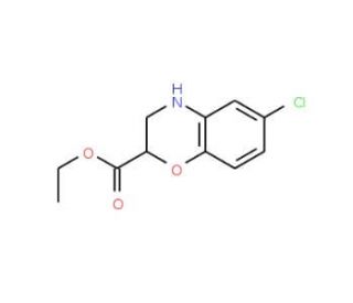 Ethyl 6-chloro-3,4-dihydro-2H-1,4-benzoxazine-2-carboxylate (CAS 68281-43-6) - chemical structure image