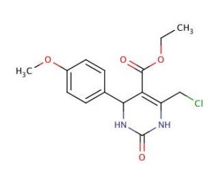 ethyl 6-(chloromethyl)-4-(4-methoxyphenyl)-2-oxo-1,2,3,4-tetrahydropyrimidine-5-carboxylate (CAS 475042-38-7) - chemical stru