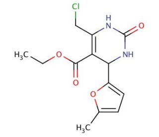 ethyl 6-(chloromethyl)-4-(5-methyl-2-furyl)-2-oxo-1,2,3,4-tetrahydropyrimidine-5-carboxylate - chemical structure image
