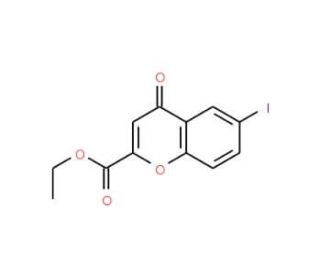 Ethyl 6-iodo-4-oxo-4H-chromene-2-carboxylate (CAS 35204-44-5) - chemical structure image