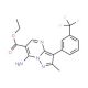 Ethyl 7-amino-2-methyl-3-[3-(trifluoromethyl)-phenyl]pyrazolo[1,5-a]pyrimidine-6-carboxylate (CAS 886762-57-8) - chemical str